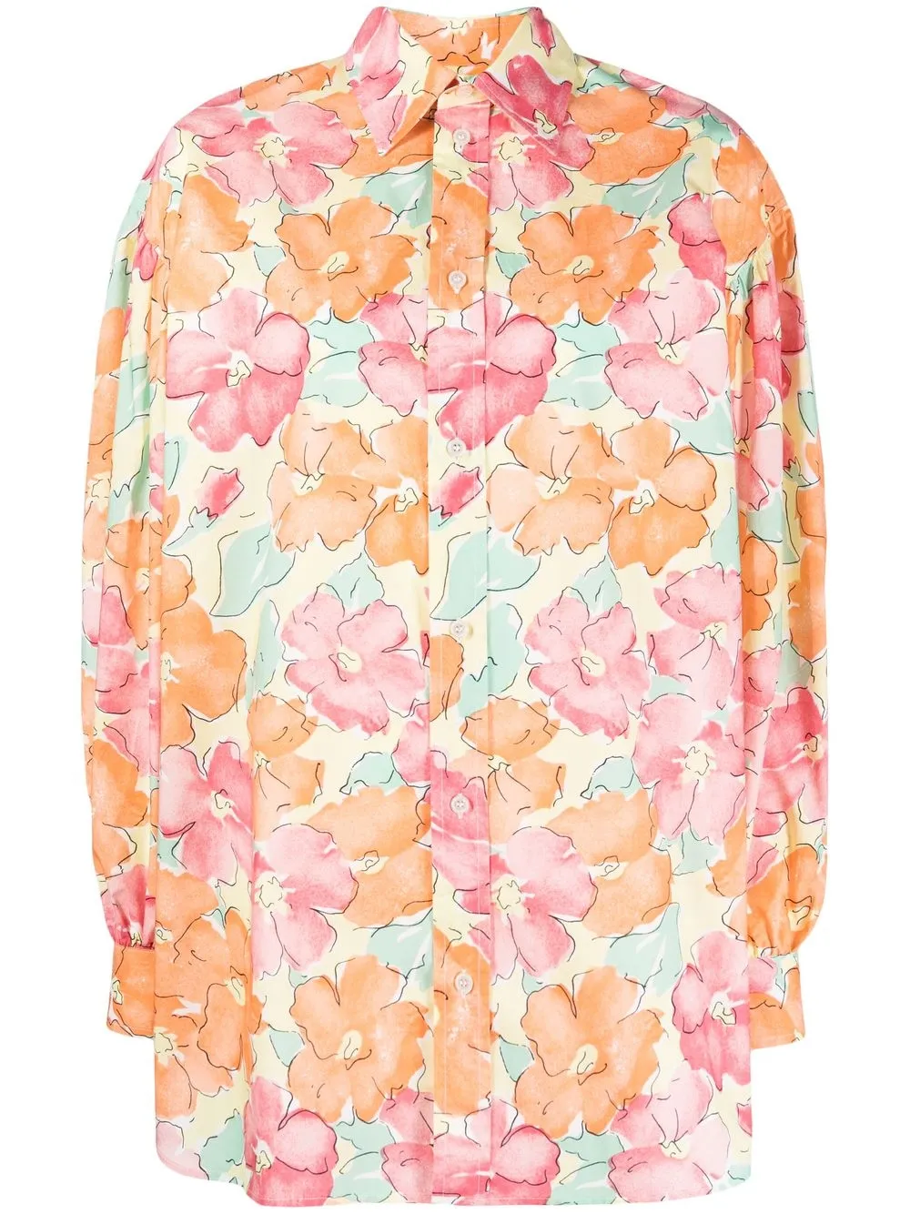 

Plan C floral-print oversize shirt - Pink