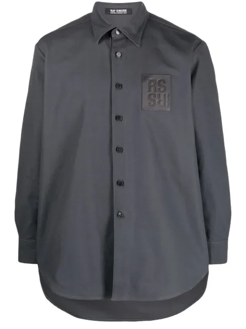 Raf Simons logo-patch cotton shirt