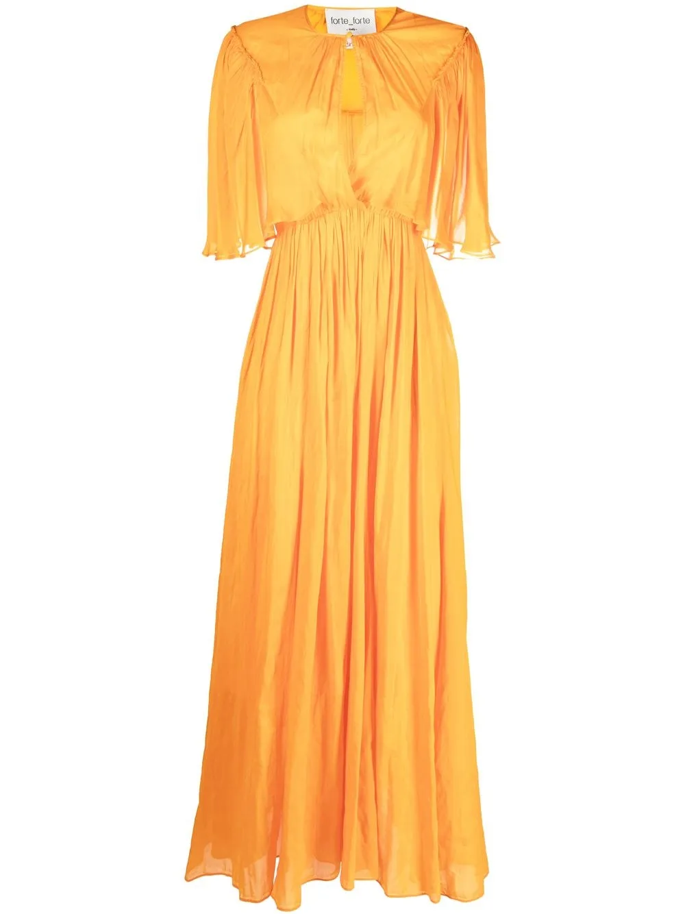 

Forte Forte keyhole-neck flutter-sleeve gown - Orange