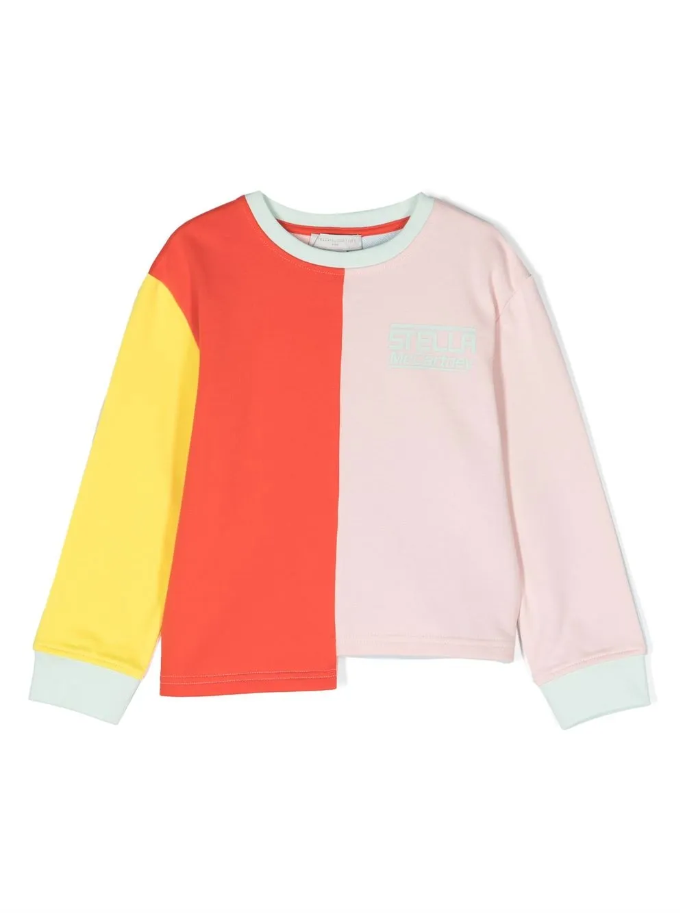 

Stella McCartney Kids asymmetric logo-patch sweatshirt - Pink