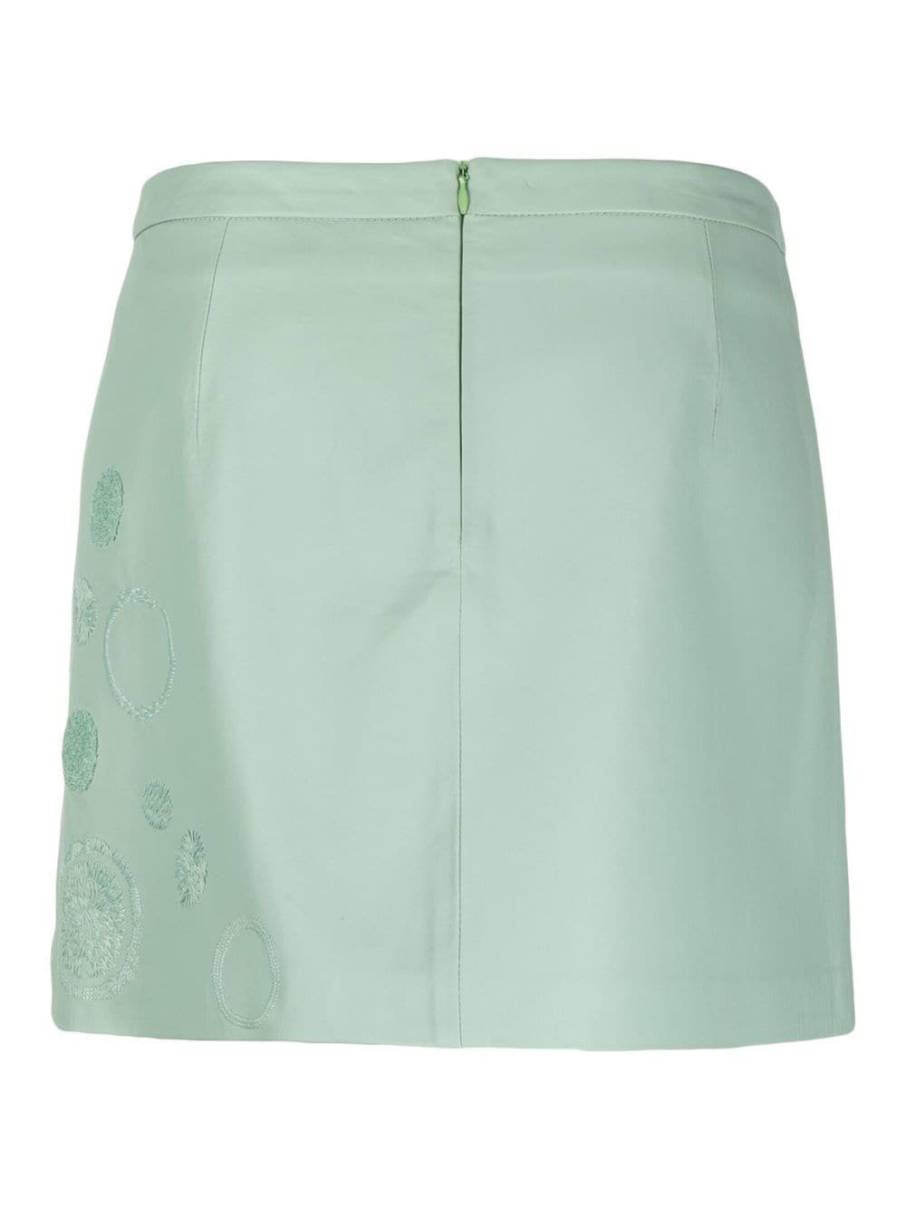 Shop Simonetta Ravizza Embroidered-motif Fitted Skirt In Green