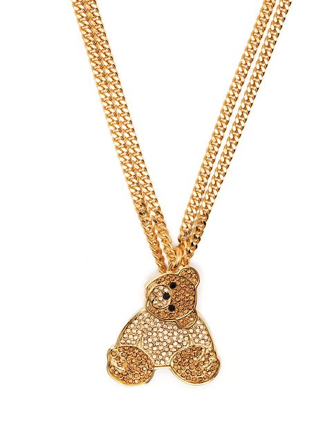 Palm Angels Bear crystal-embellished chain necklace