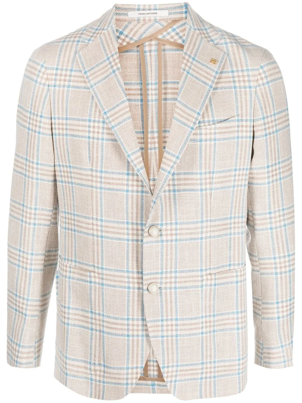 

Tagliatore plaid-check print blazer - Neutrals