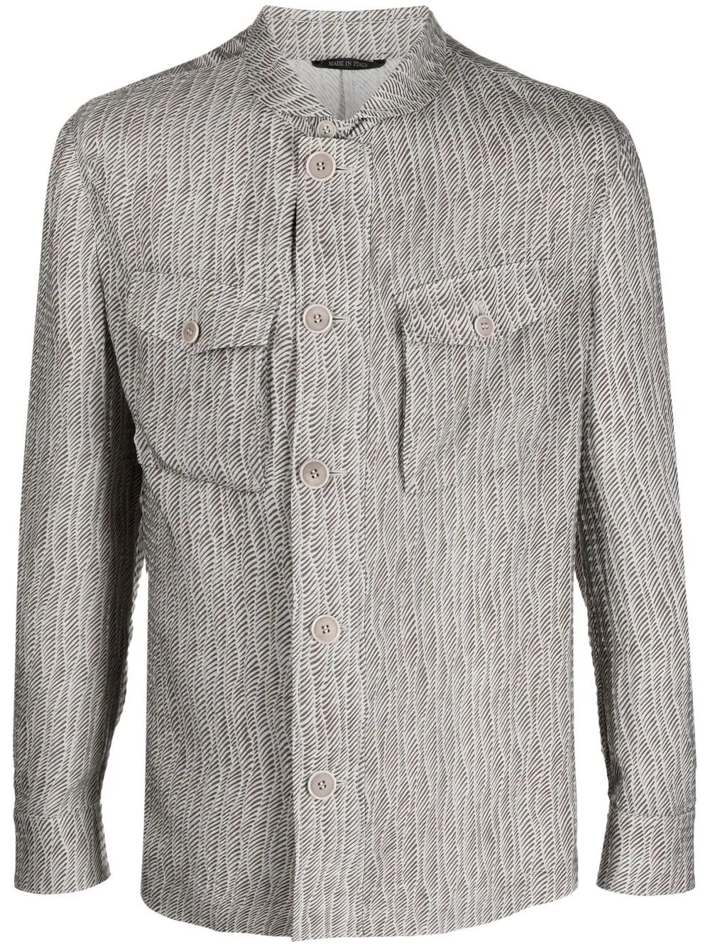 

Giorgio Armani embroidered-design shirt jacket - Neutrals