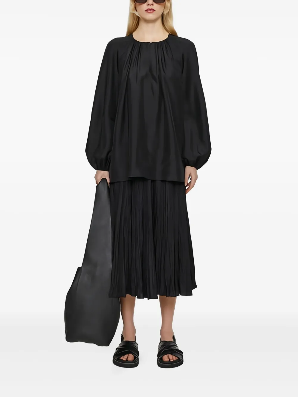 JOSEPH pleat-detail blouse - Zwart