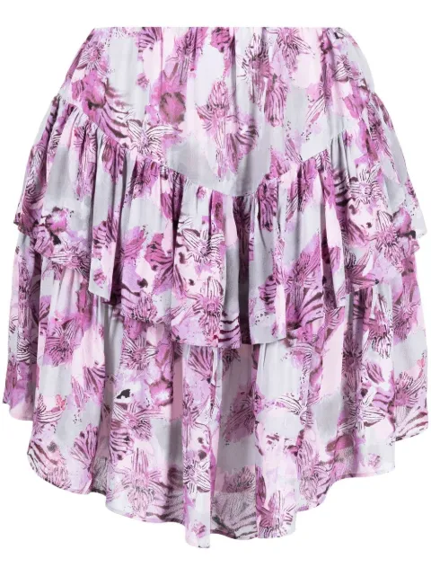 IRO falda a capas con estampado floral