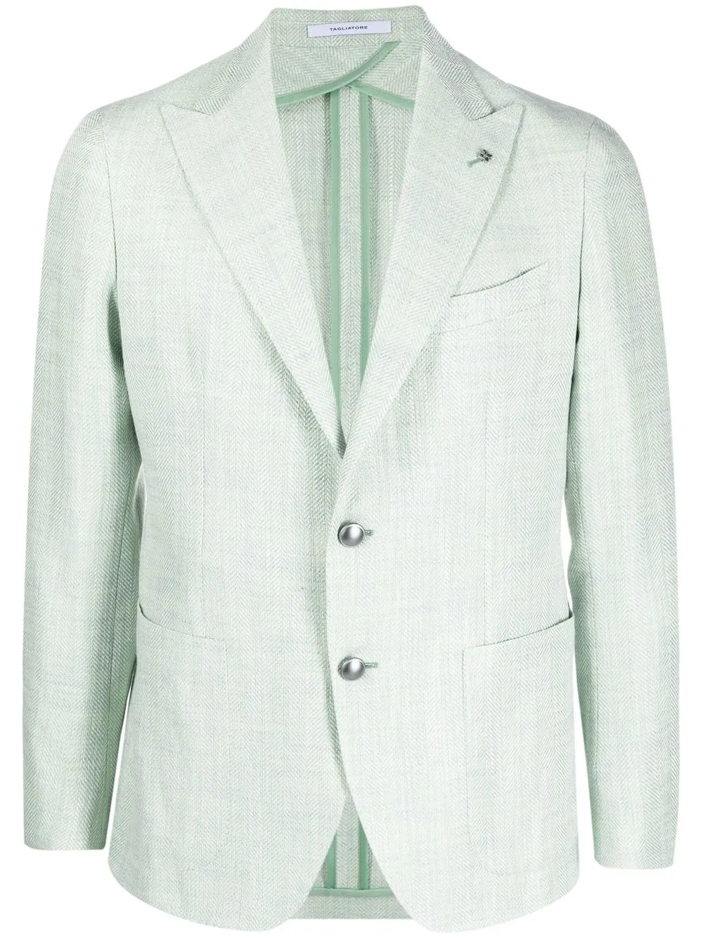 

Tagliatore single-breasted peak lapel blazer - Green