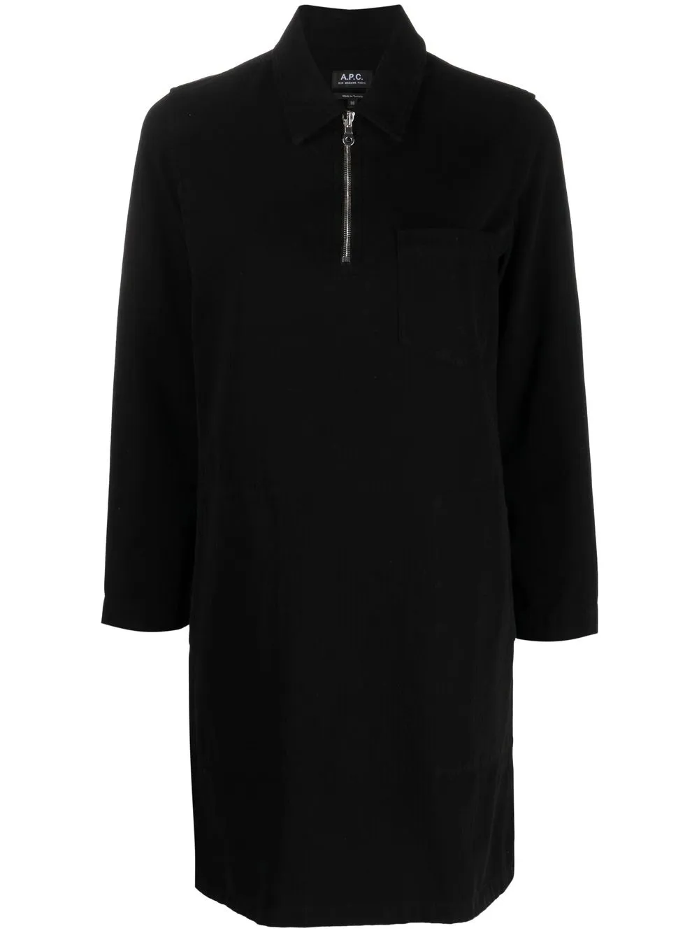 

A.P.C. vestido camisero con medio cierre - Negro