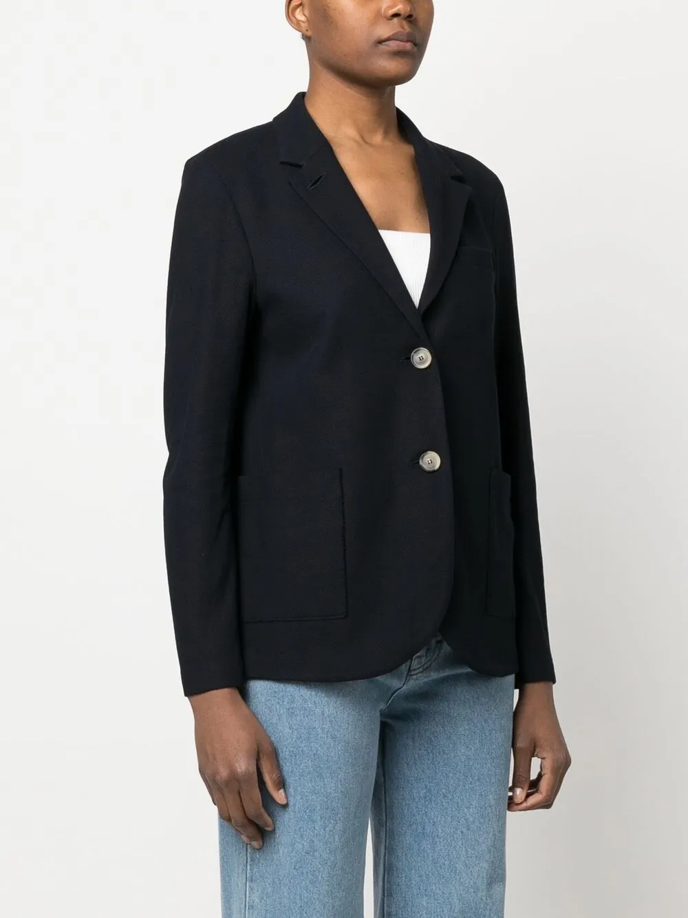 Shop Harris Wharf London Single-breasted Cotton Blazer In Blue