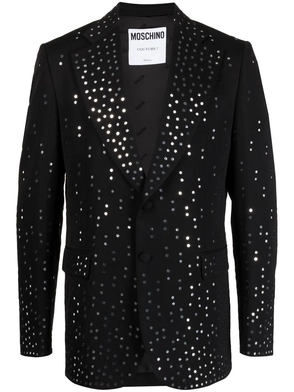 

Moschino crystal-embellished single-breasted blazer - Black