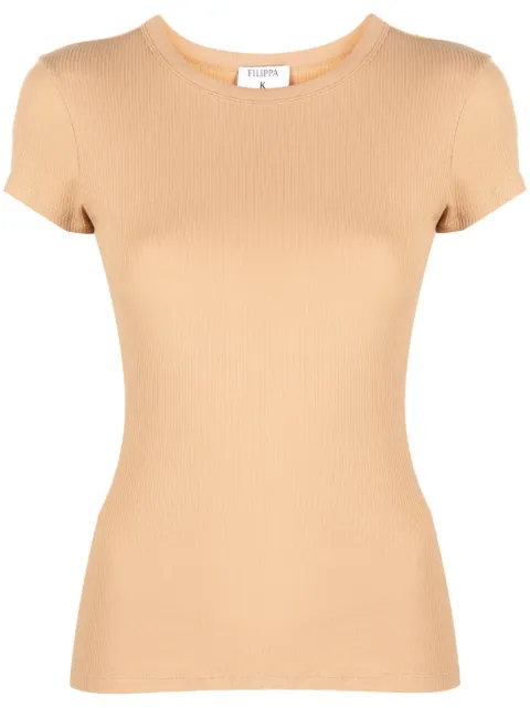 Filippa K playera tejida de canalé con cuello redondo 
