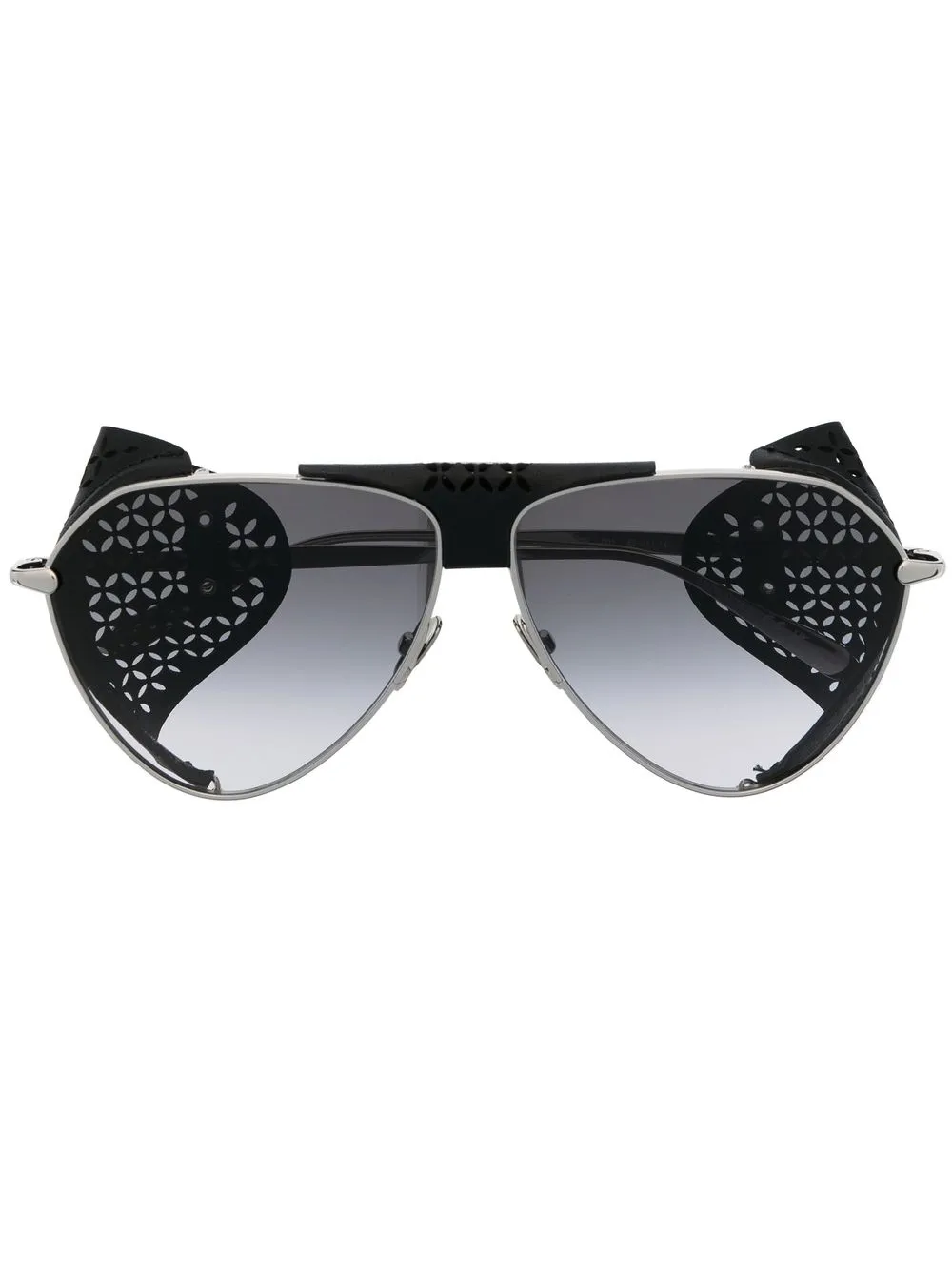 Alaïa tinted-lens leather-side sunglasses | Silver | Image 1