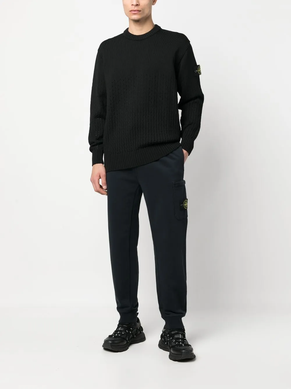 Stone Island Gebreide polotrui - Zwart