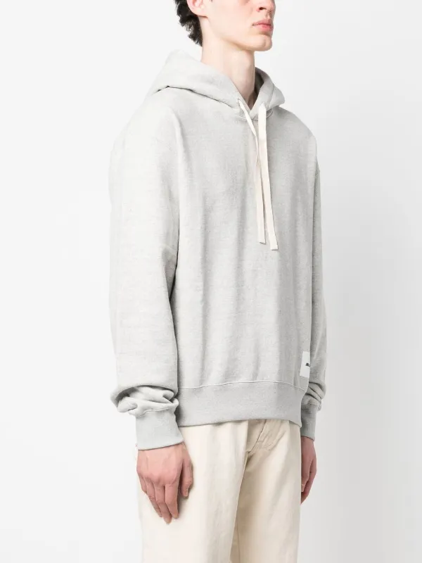 Jil Sander cotton drawstring hoodie men Cotton M Grey
