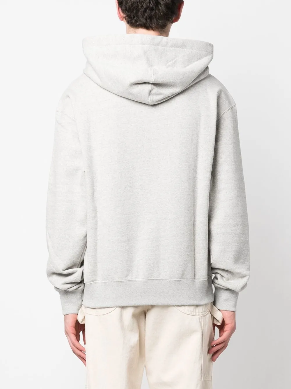 Jil Sander Drop-shoulder Drawstring Hoodie In 灰色