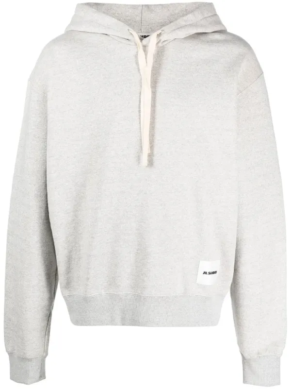 パーカー・フーディ Jil Sander Light Grey Hoodie Sweatshirt With Drawstring Jil Sander Light Grey Sweatshirt With Drawstring Hood Grey