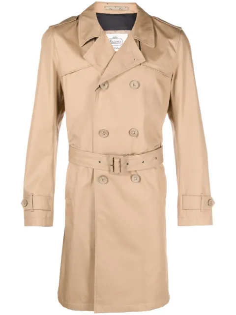 Herno belted cotton trench coat