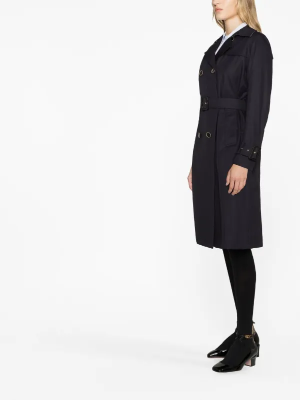 人気！【HERNO】ダブルブレスト トレンチコート Herno ダブルブレスト トレンチコート | ブルー | FARFETCH JP