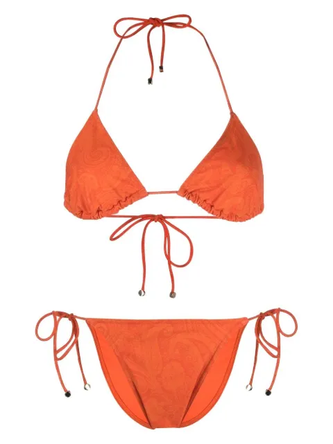 ETRO Pegaso-plaque paisley-print bikini set