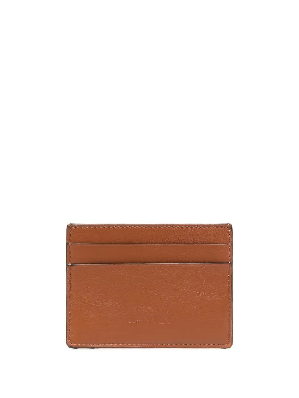 

Lanvin logo-embossed leather cardholder - Brown