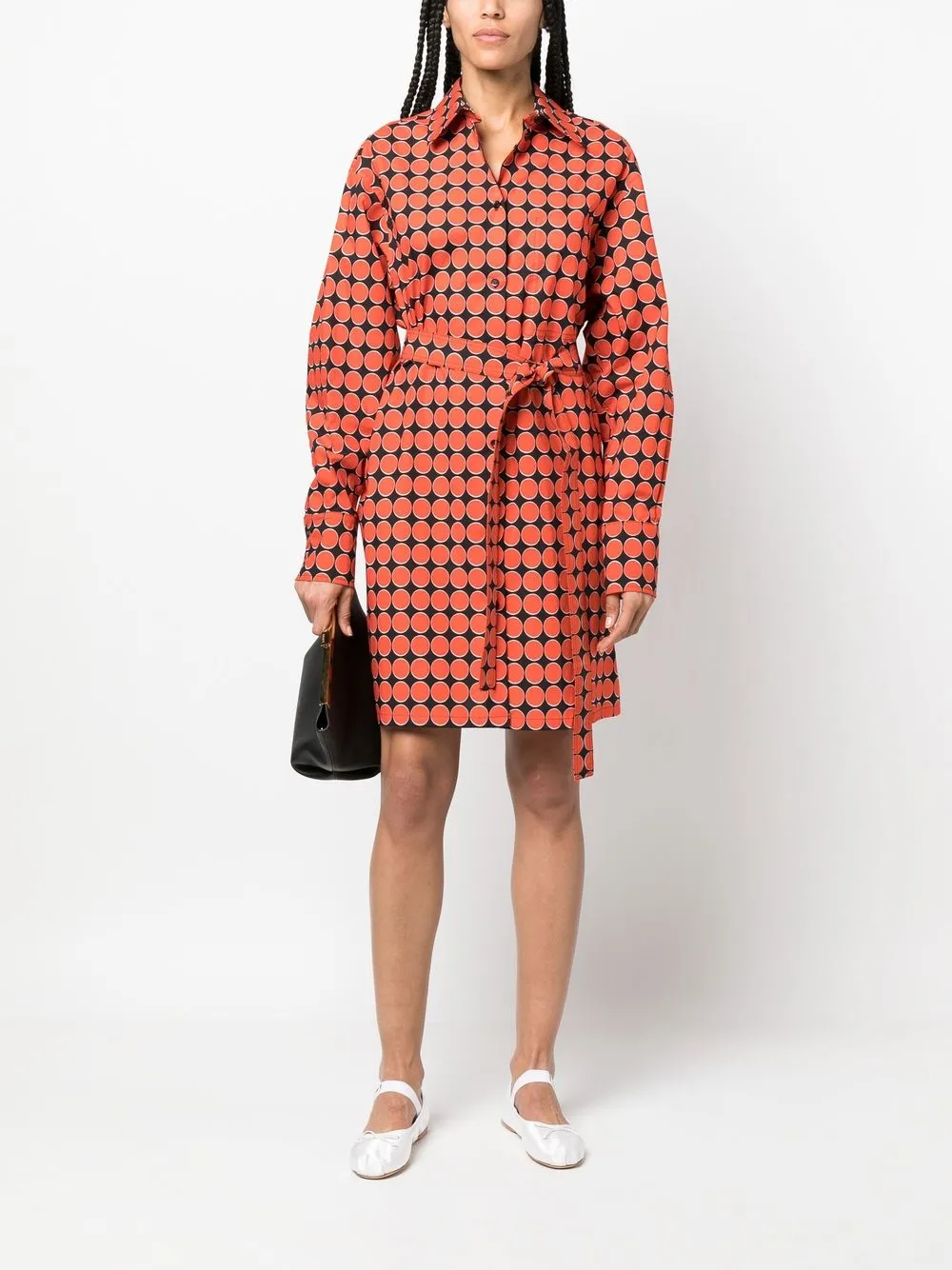 Sportmax Blousejurk met monogramprint - Zwart