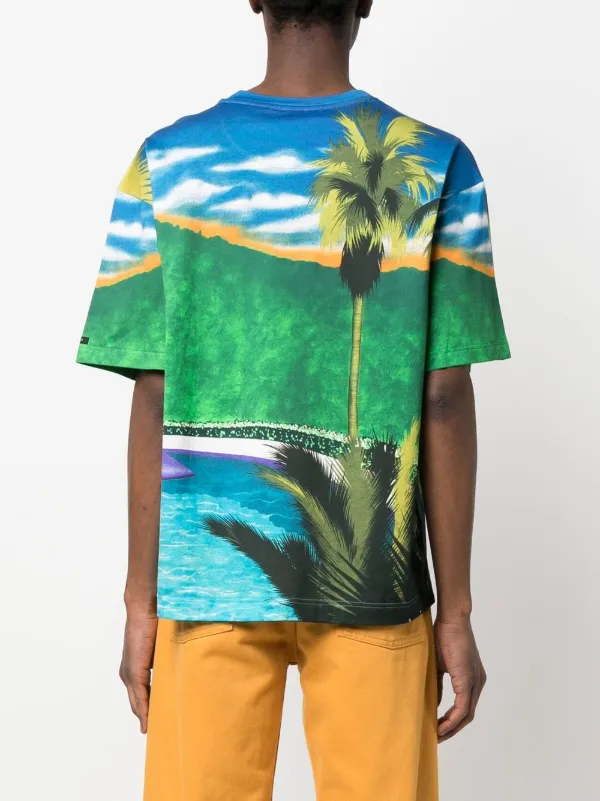 ETRO graphic-print short-sleeved T-shirt | Blue | FARFETCH