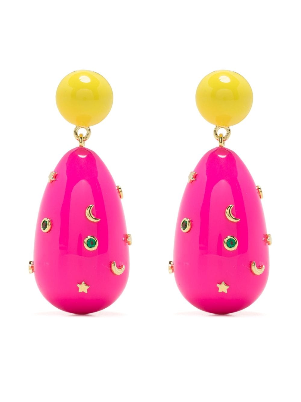 Eshvi Galaxy Drop Earrings In Pink