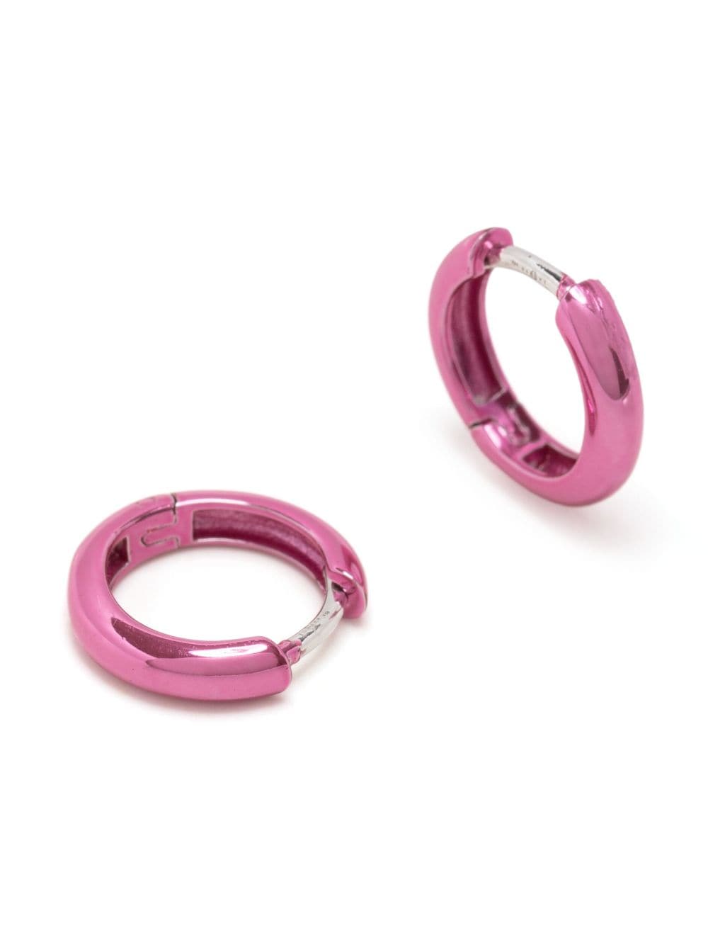 Shop Eshvi Electric-tone Hoop Earrings In Pink