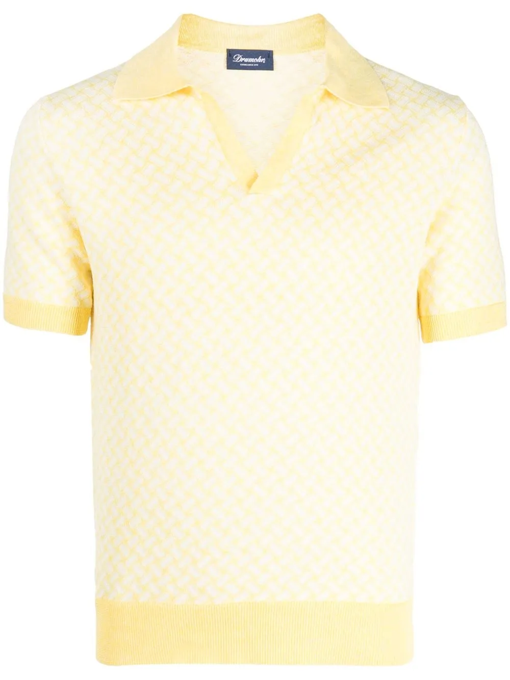 

Drumohr geometric-pattern polo shirt - Yellow