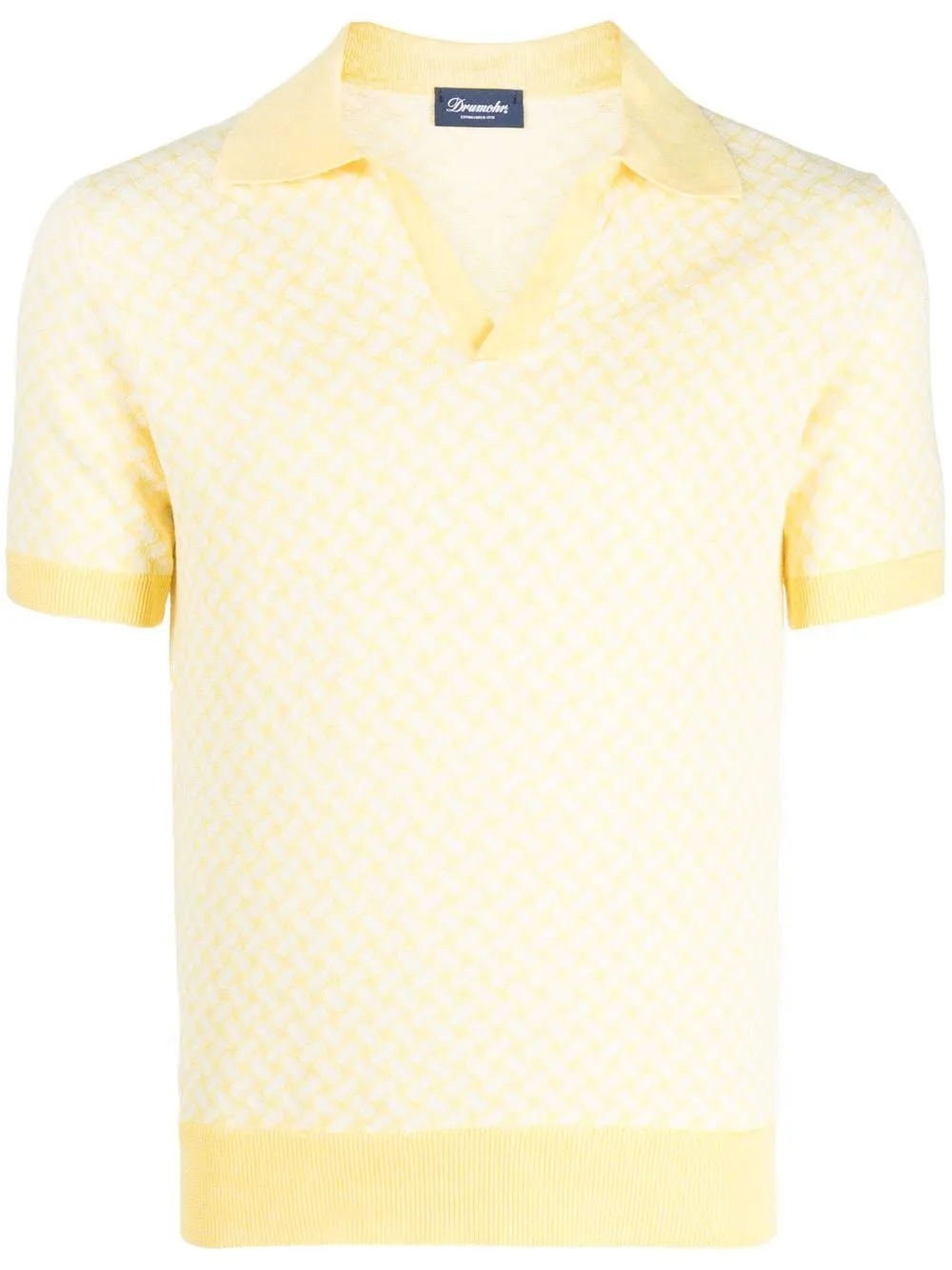 

Drumohr playera tipo polo con motivo geométrico - Amarillo