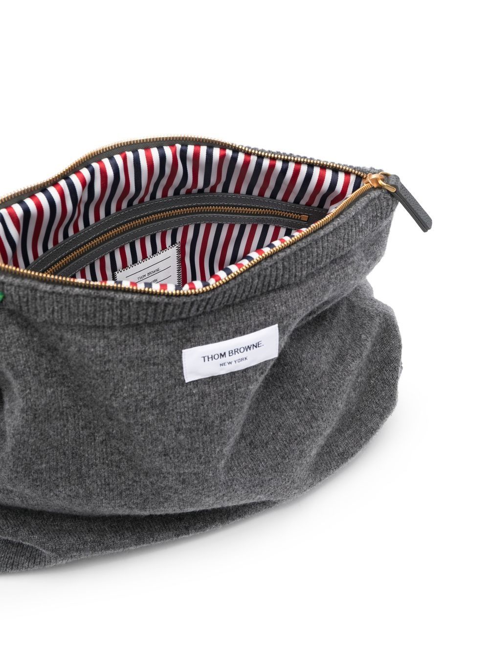 Shop Thom Browne Zip-up Messenger Bag In Grey