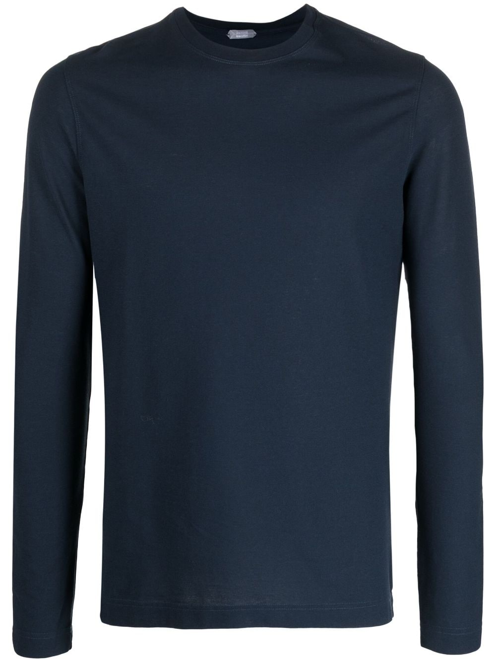 Zanone Long-sleeved Cotton T-shirt In Black