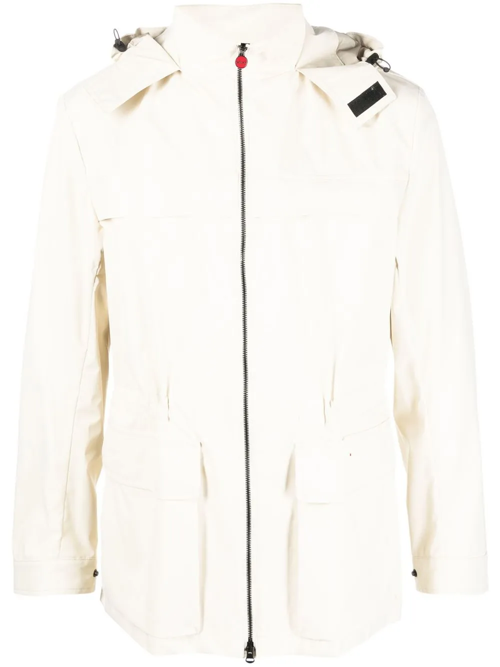 

Kiton logo-plaque hooded jacket - Neutrals