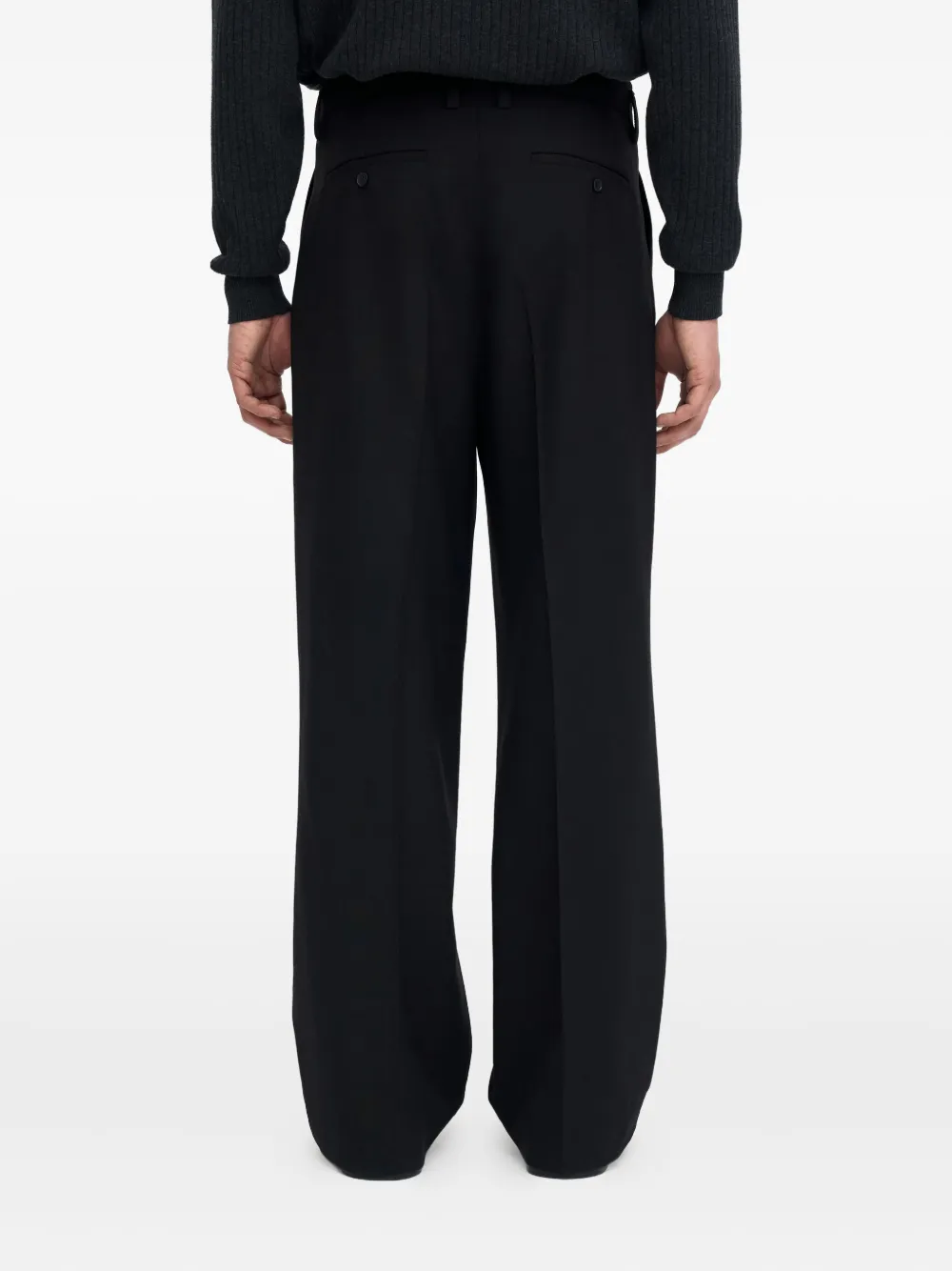 Filippa K Plooibroek met wijde pijpen Zwart