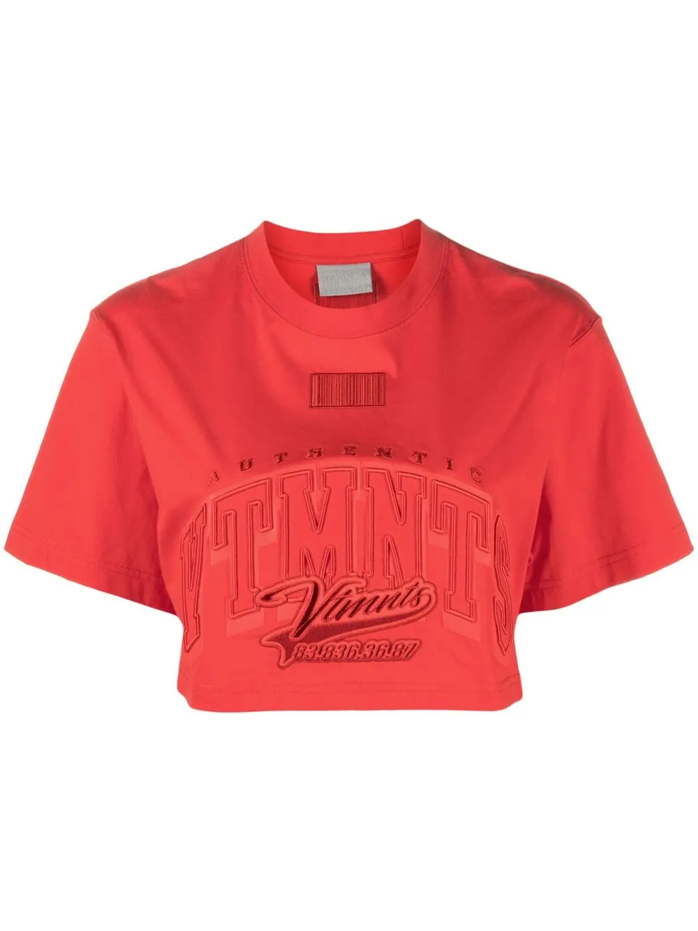 

VETEMENTS logo-embroidered cropped T-shirt