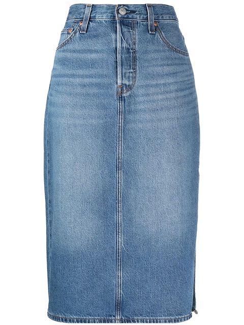 Levi's mid-rise denim mid skirt