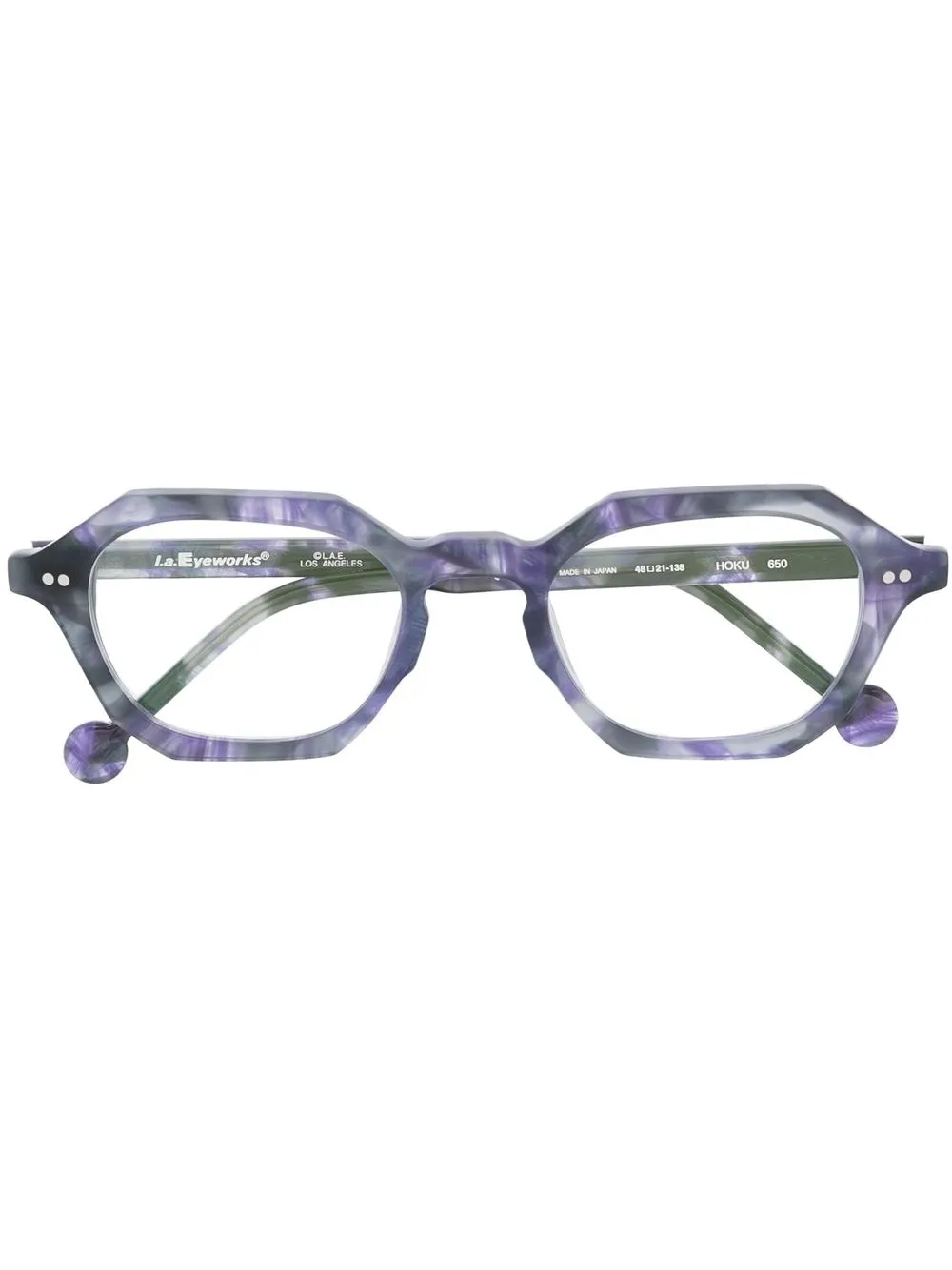 

L.A. EYEWORKS Hoku round-frame glasses - Purple