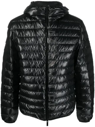 Moncler Lauzet logo print Padded Jacket Black FARFETCH KE