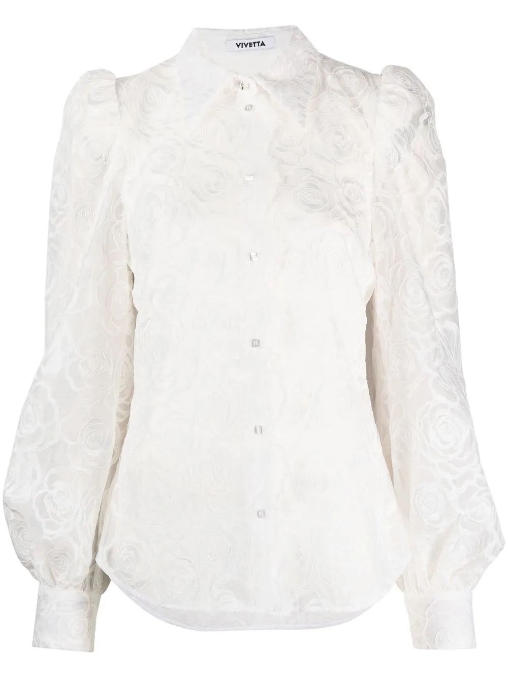 

Vivetta floral-embroidered long-sleeve shirt - White