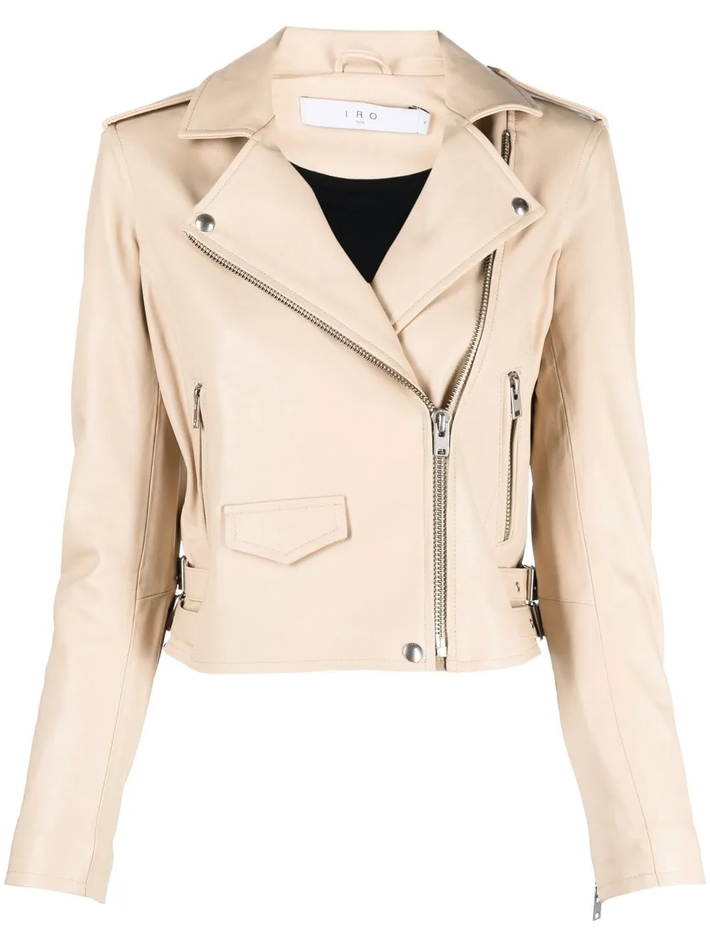 

IRO Ashville leather biker jacket - Neutrals