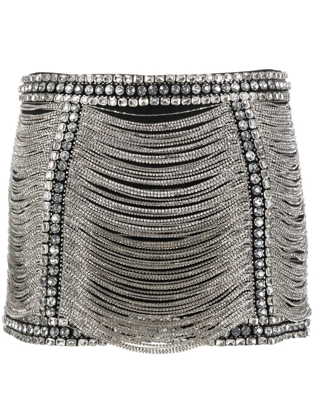 Amen Crystal-chain Embellished Skirt In Black