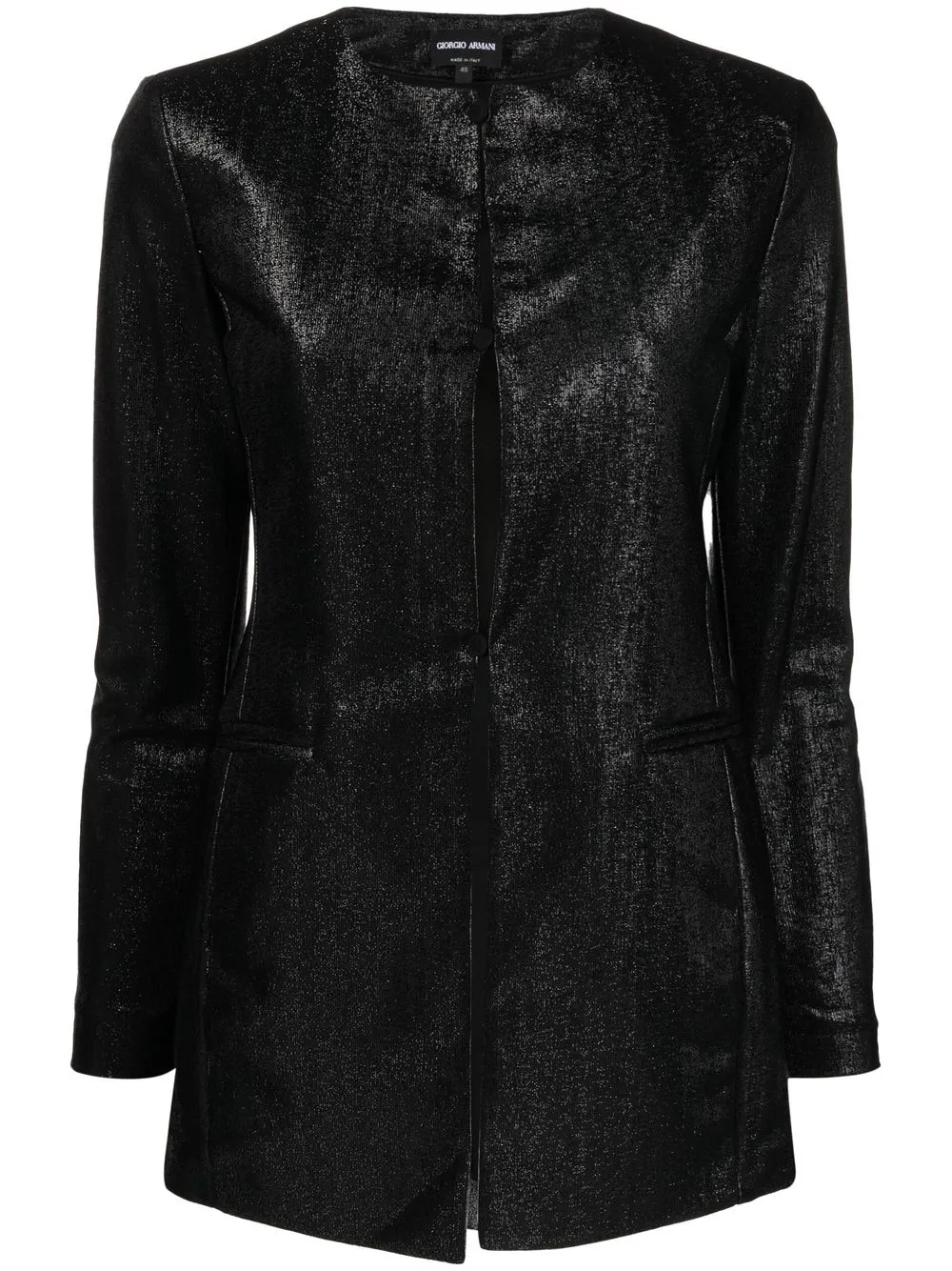 

Giorgio Armani metallic button-front jacket - Black