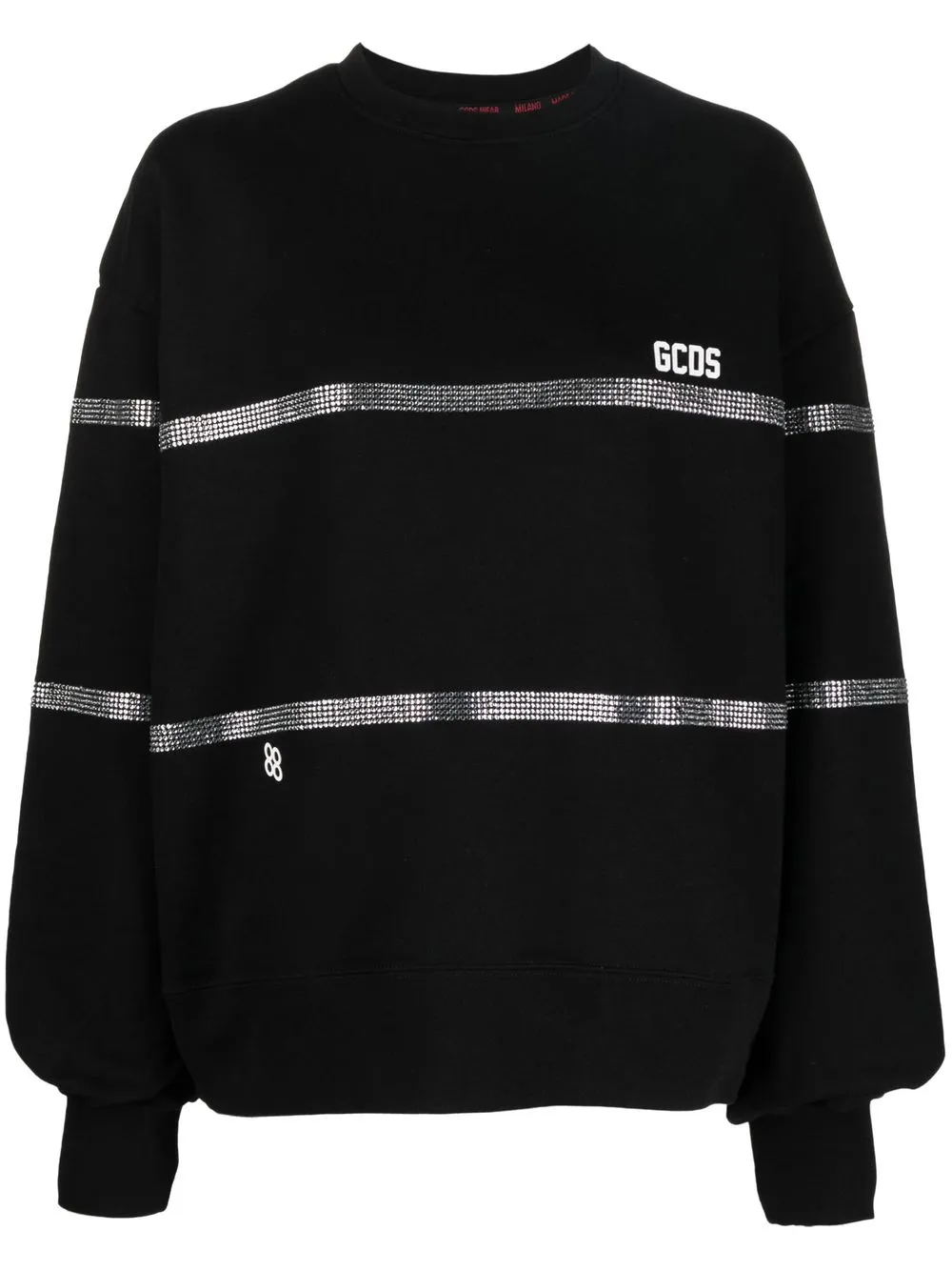 

Gcds crystal-embellished striped sweatshirt - Black