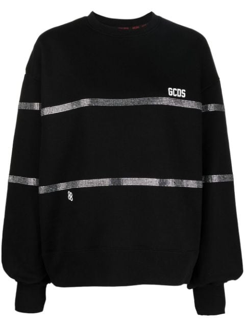Gcds crystal-embellished striped sweatshirt 