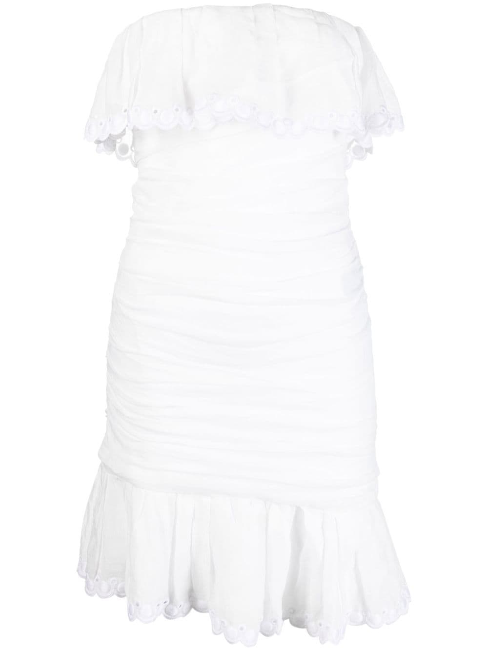 Shop Isabel Marant Off-shoulder Ruched Minidress In White