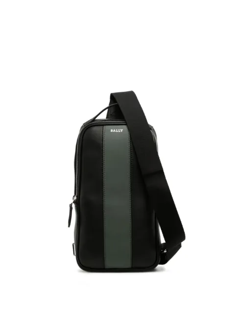 logo-print leather bag
