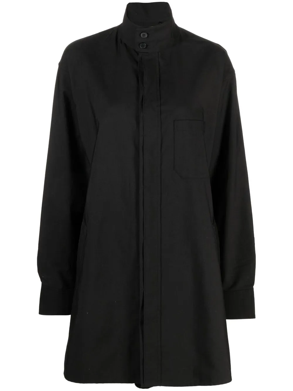 

Y-3 funnel neck button-front coat - Black