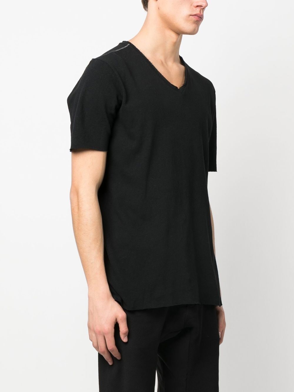 Shop Thom Krom V-neck Slim Fit T-shirt In Black