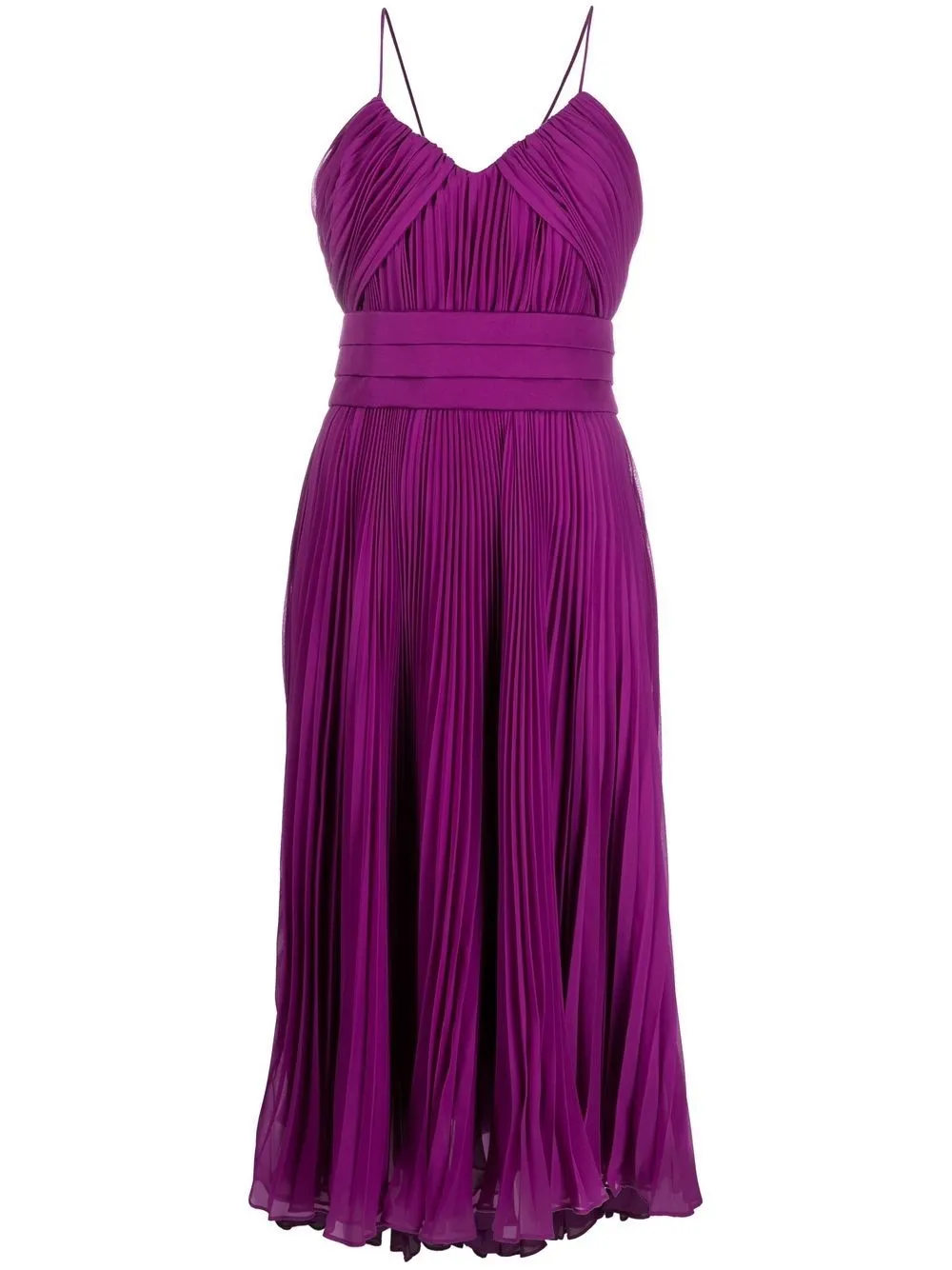 Max Mara Vip Max Mara (vip) Pleated Belted Midi Dress In Purple ModeSens