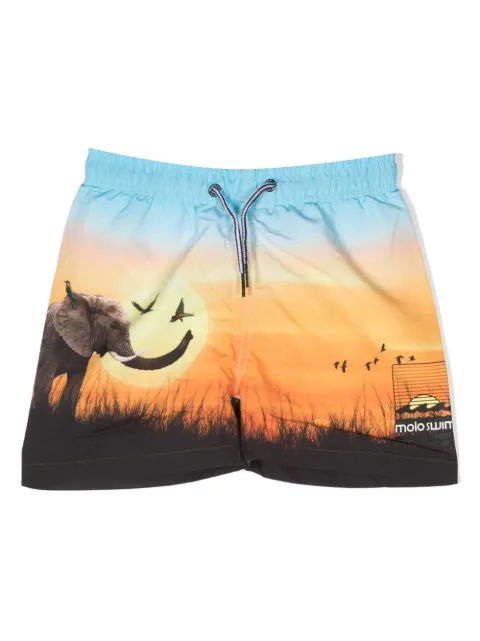 Molo ombré-effect drawstring swim shorts